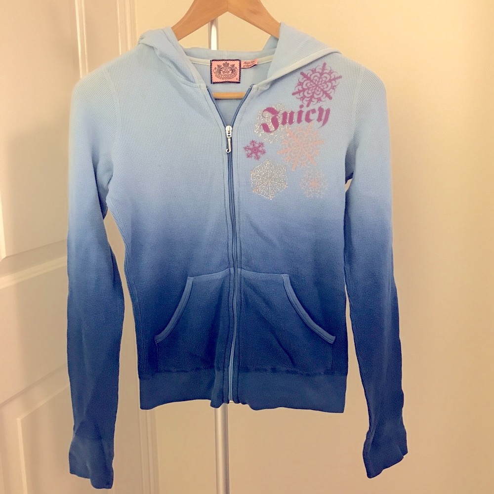 Juicy Couture ombré blue hoodie sweatshirt